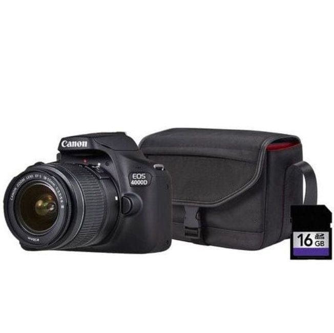 Canon 4000D 18MP DSLR Starter Bundle - Black