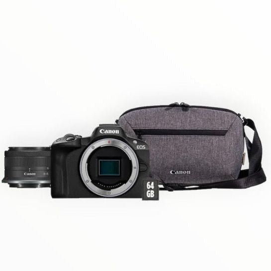 Canon EOS R50 Mirrorless Camera with 18-45mm Lens with Bag and SD Card