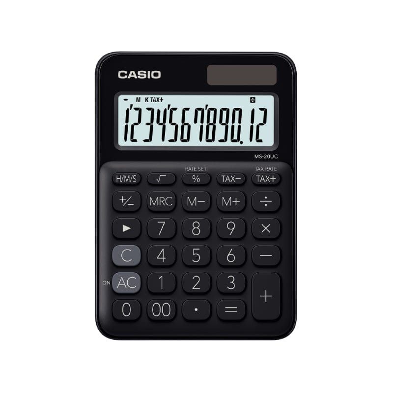 Casio 12-Digit Mini Desk Calculator Black MS-20UCBK