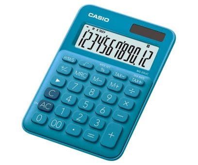 Casio 12-Digit Mini Desk Calculator Blue MS-20UC-BU