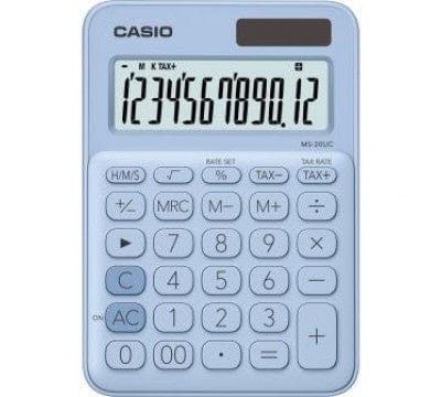 Casio 12-Digit Mini Desk Calculator Light Blue MS-20UC-LT