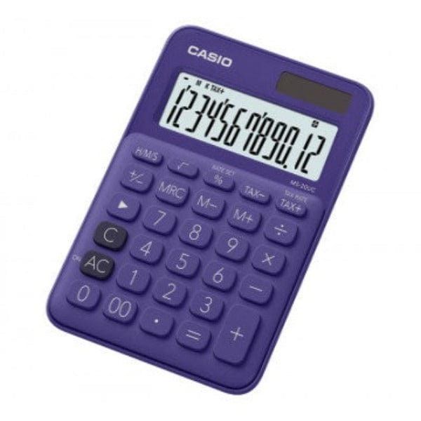 Casio 12-Digit Mini Desk Calculator Purple MS-20UC-PL