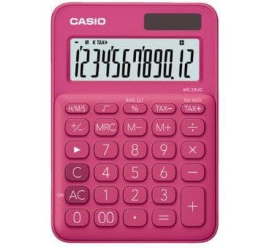 Casio 12-Digit Mini Desk Calculator Red MS-20UC-RD