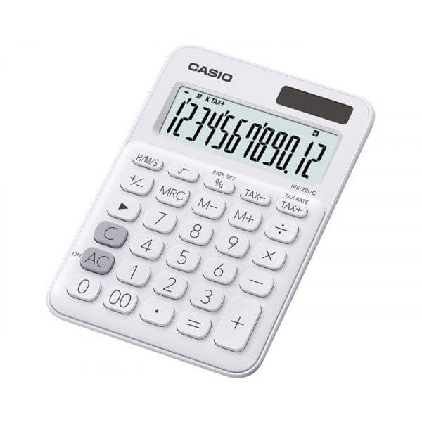 Casio 12-Digit Mini Desk Calculator White MS-20UC-WH