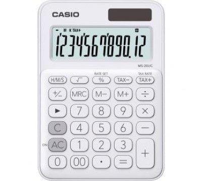 Casio 12-Digit Mini Desk Calculator White MS-20UC-WH