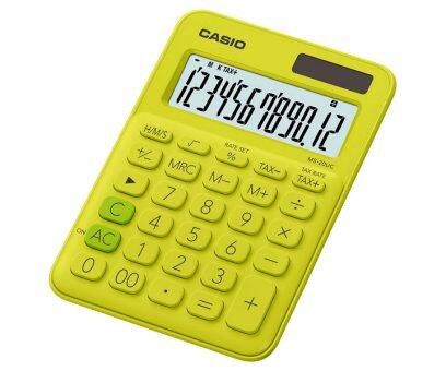Casio 12-Digit Mini Desk Calculator Yellow MS-20UC-YG