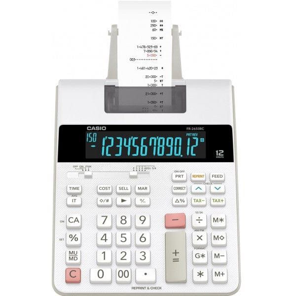 Casio Calculation Machine Print Display 12 Digits 220v White DR-120R-WE
