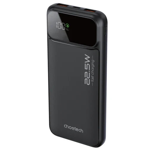 Choetech 10000mAh 22.5W Power Bank + 1 Port 25W Wall Charger - Black