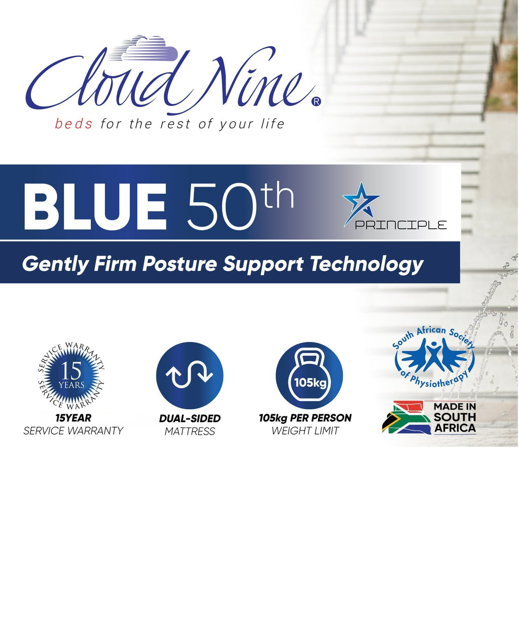 Cloud Nine Blue 50th Bed Queen