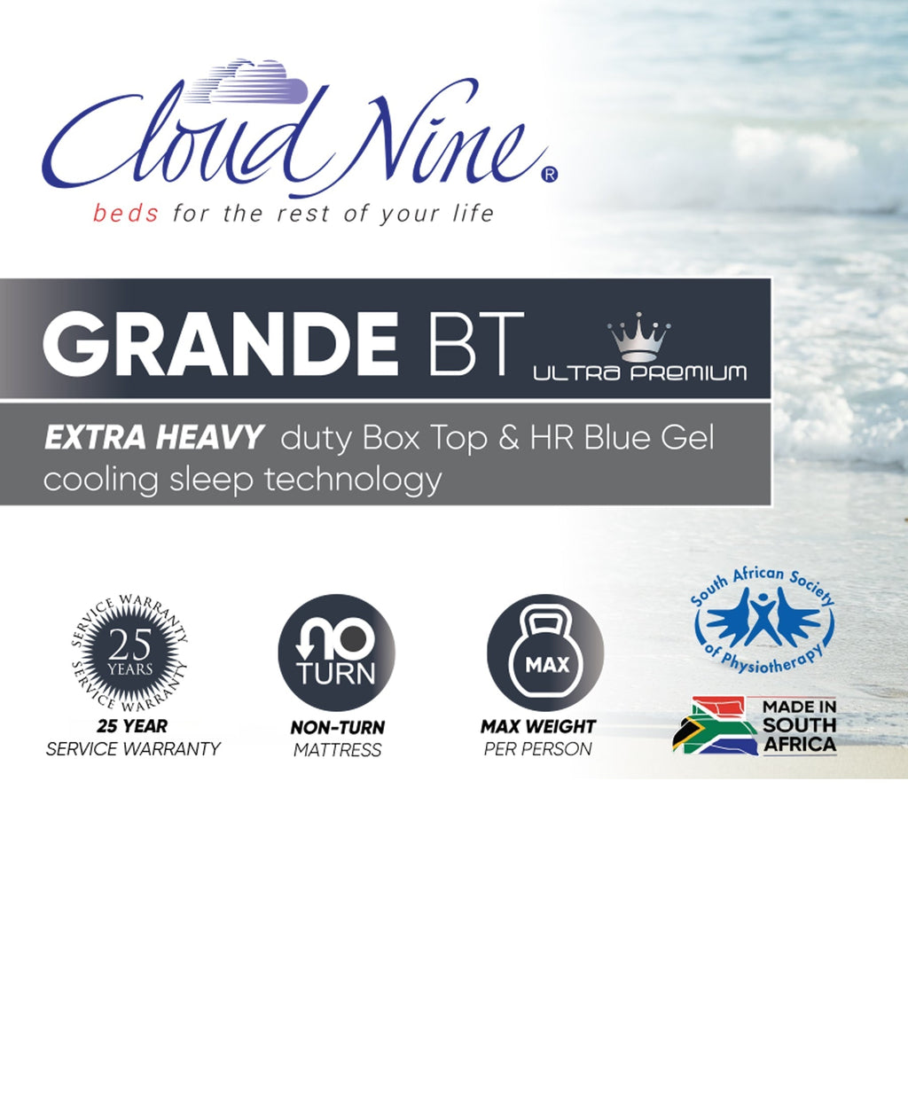 Cloud Nine Grande BT Bed Double
