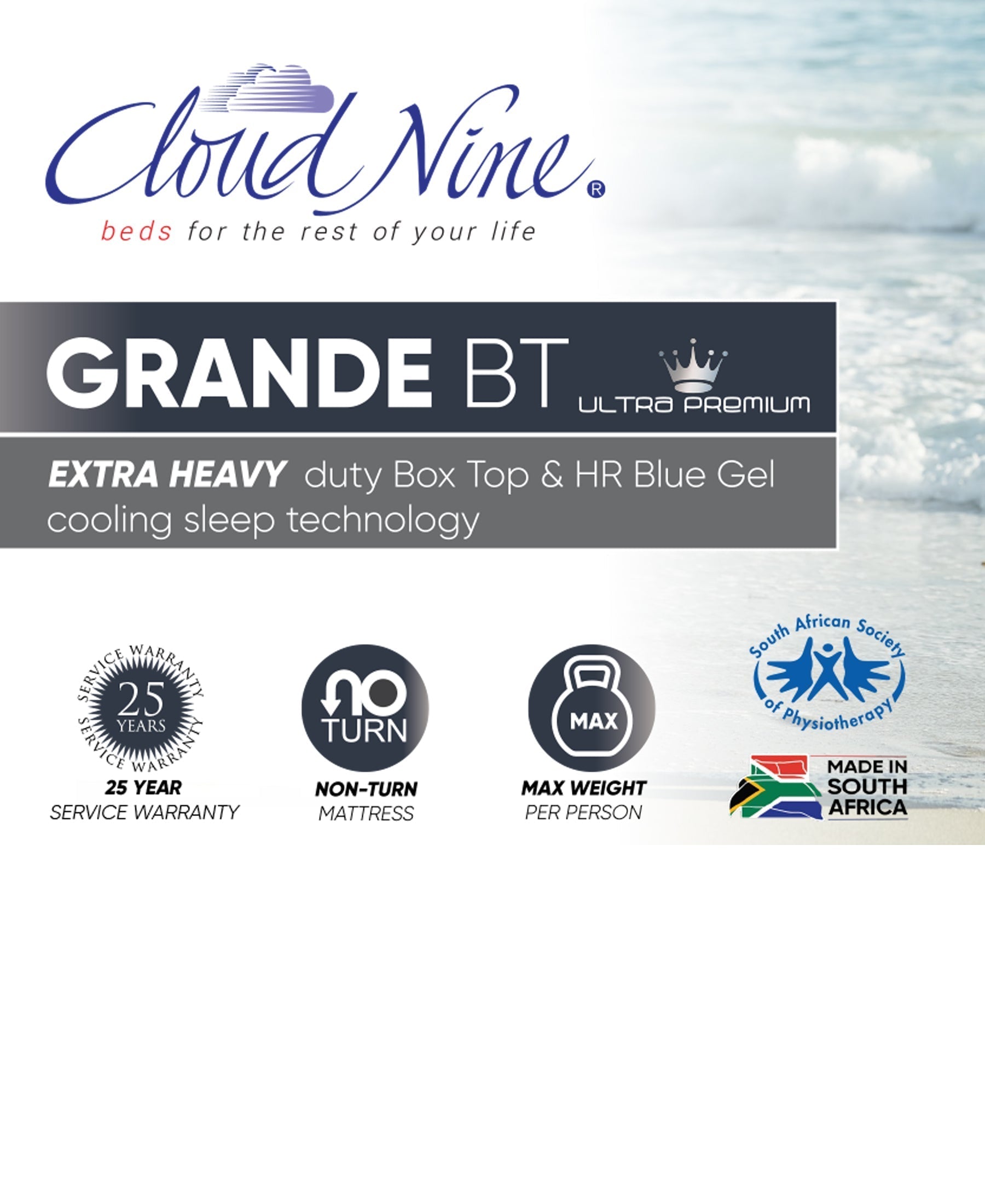 Cloud Nine Grande BT Bed 3/4