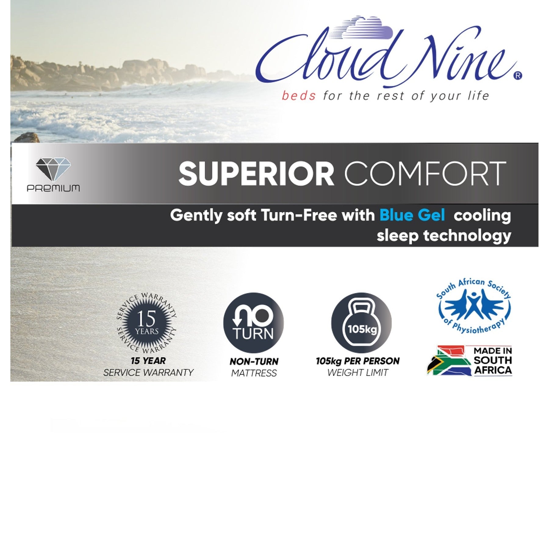 Cloud Nine Superior Comfort Bed 3/4