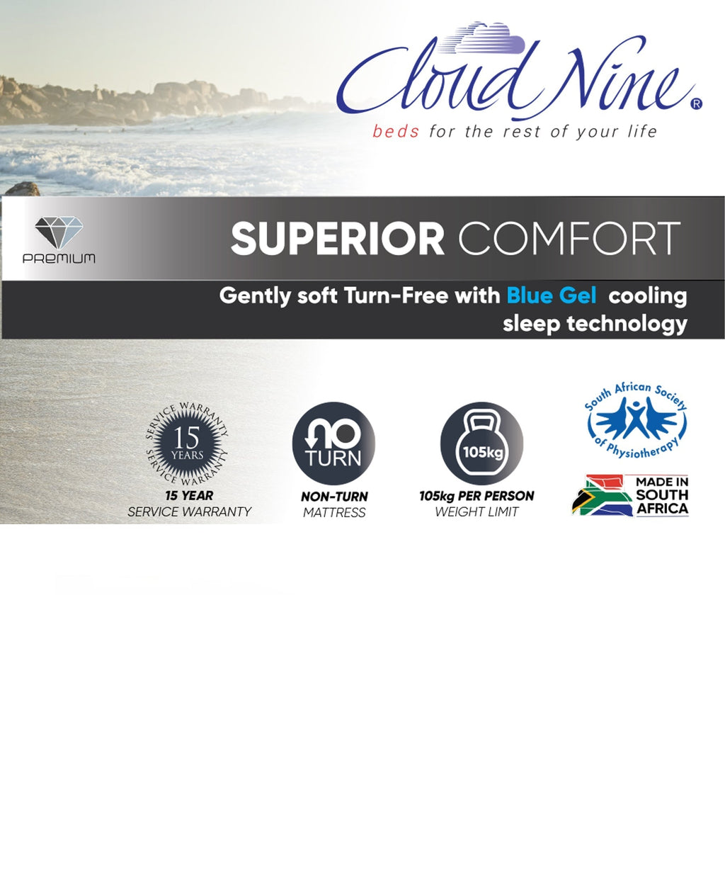 Cloud Nine Superior Comfort Bed Single
