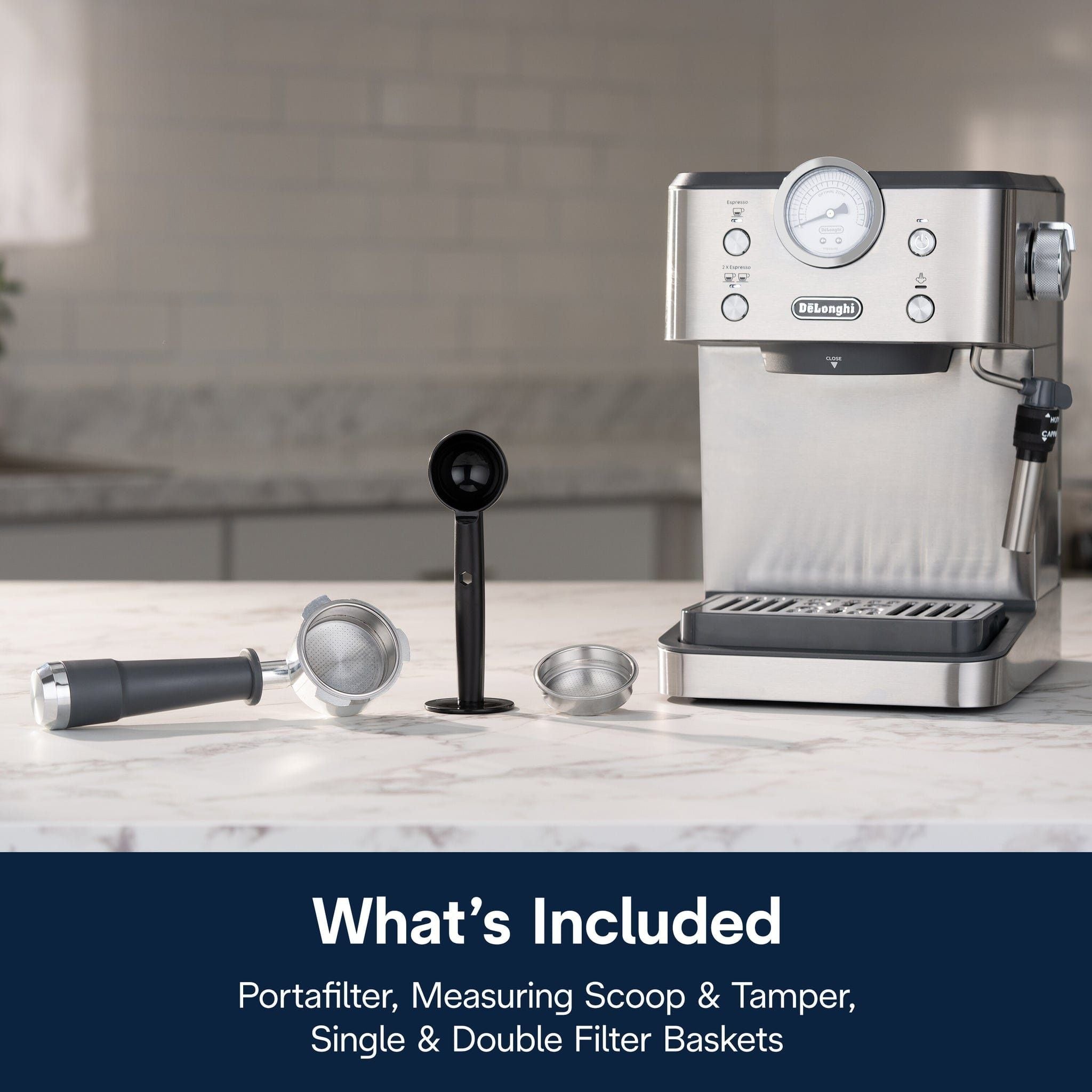 Delonghi Linea Classic Manual Pump Espresso Coffee Machine EM450.M