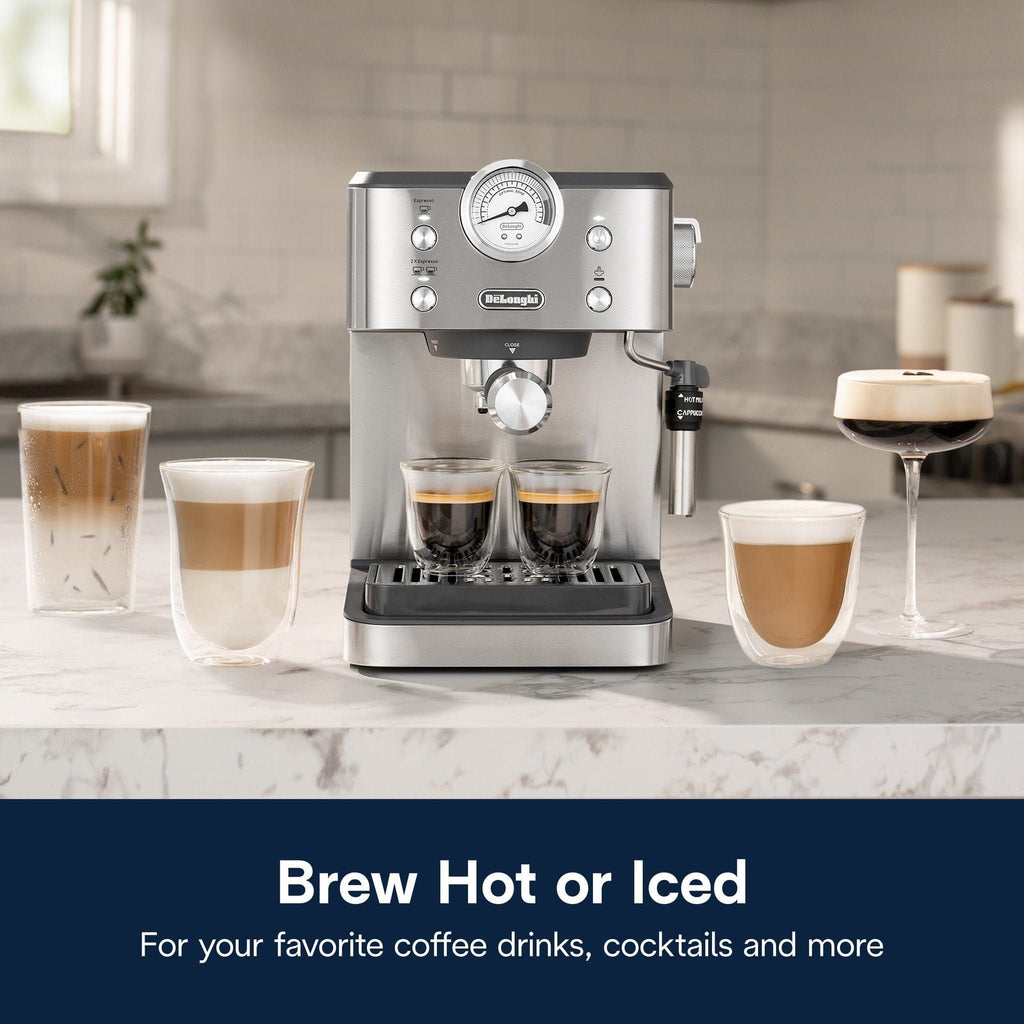Delonghi Linea Classic Manual Pump Espresso Coffee Machine EM450.M
