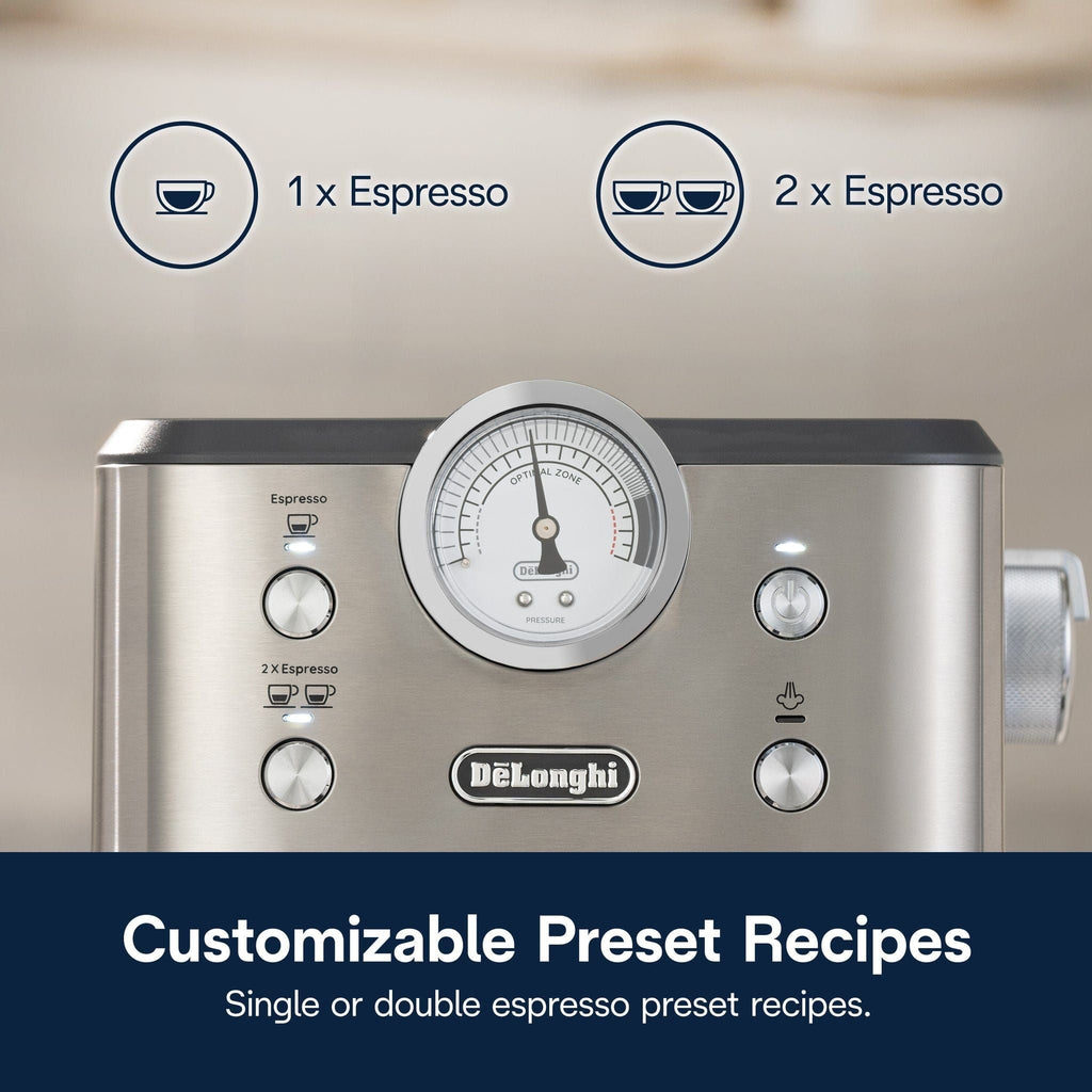 Delonghi Linea Classic Manual Pump Espresso Coffee Machine EM450.M