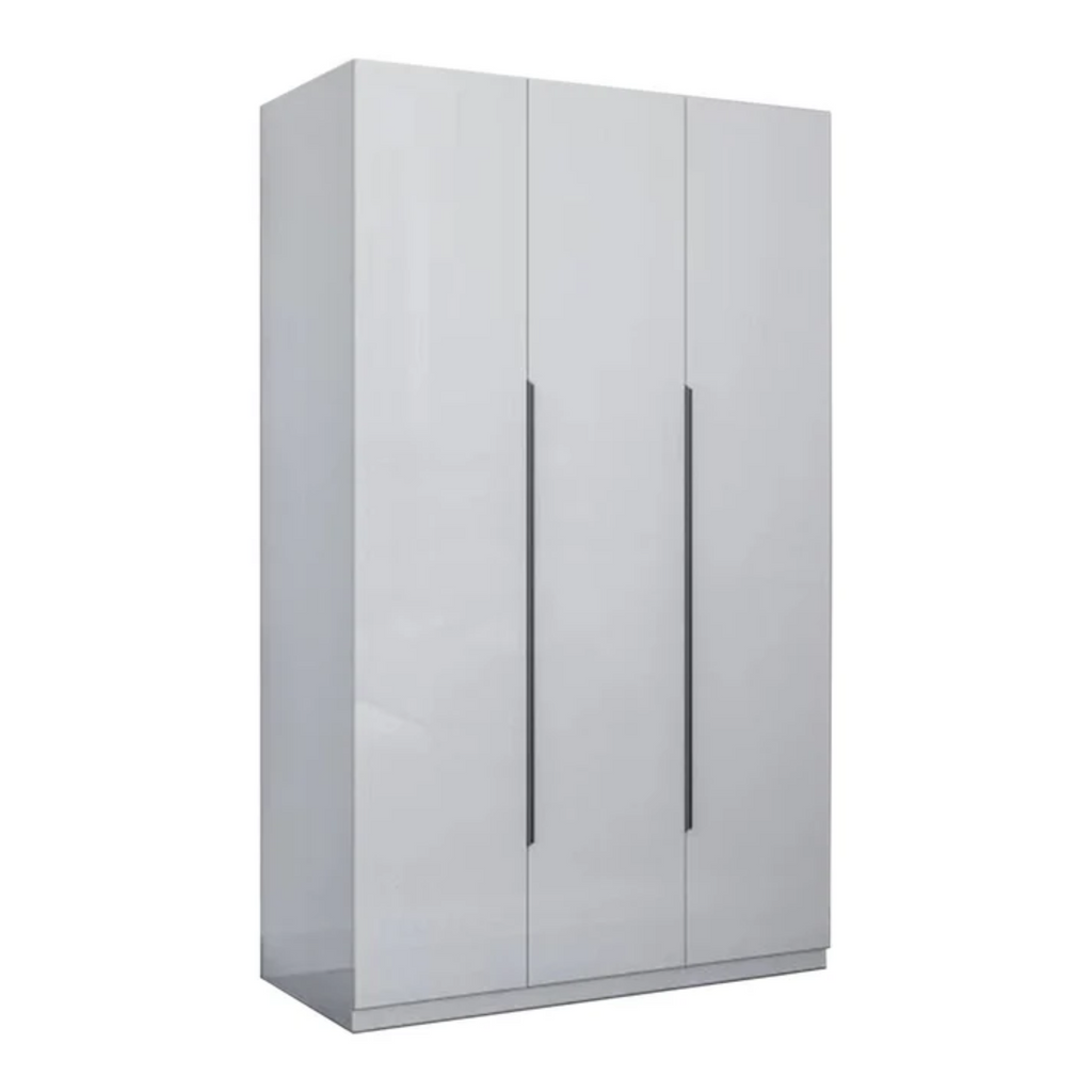 3 Door High Gloss Wardrobe White