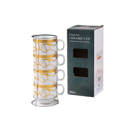 5 Piece Ceramic Cup Stand Multicoloured
