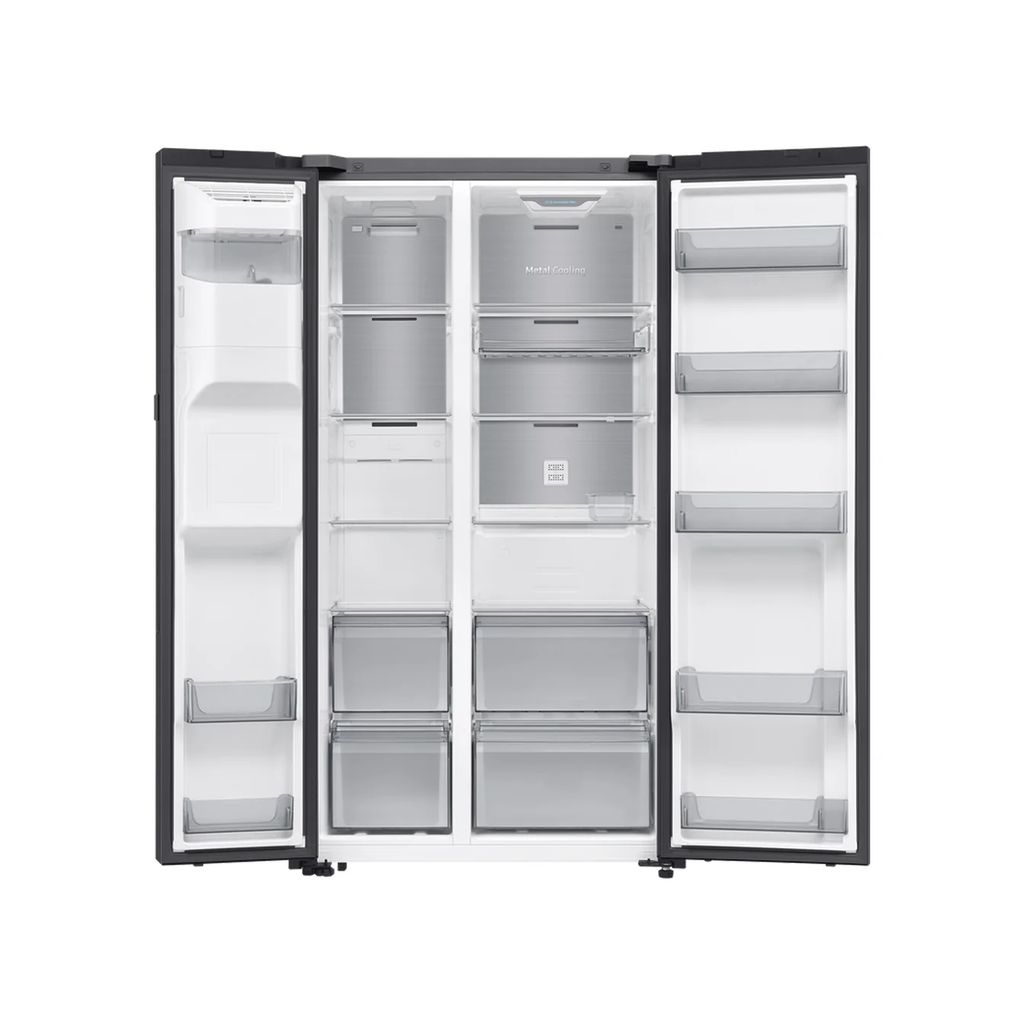 Samsung 594L AI Bespoke Side By Side Fridge with Water Dispenser Dark Grey