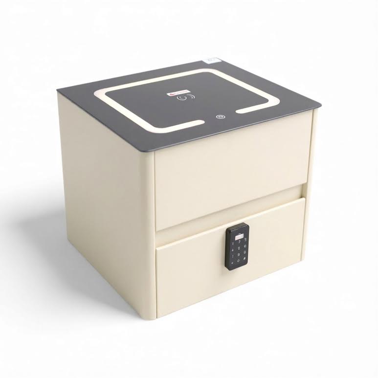 Side Pedestal with Safe & Wireless Charging Cream