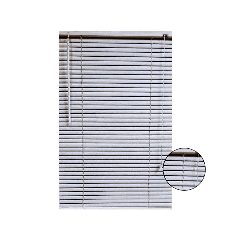 Xclusive Blinds 25mm 150 x 180cm Woodgrain PVC Blinds Silver