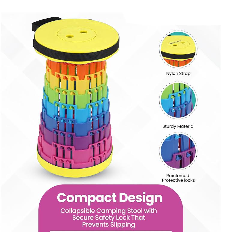 Collapsible Telescopic Folding Stool Yellow