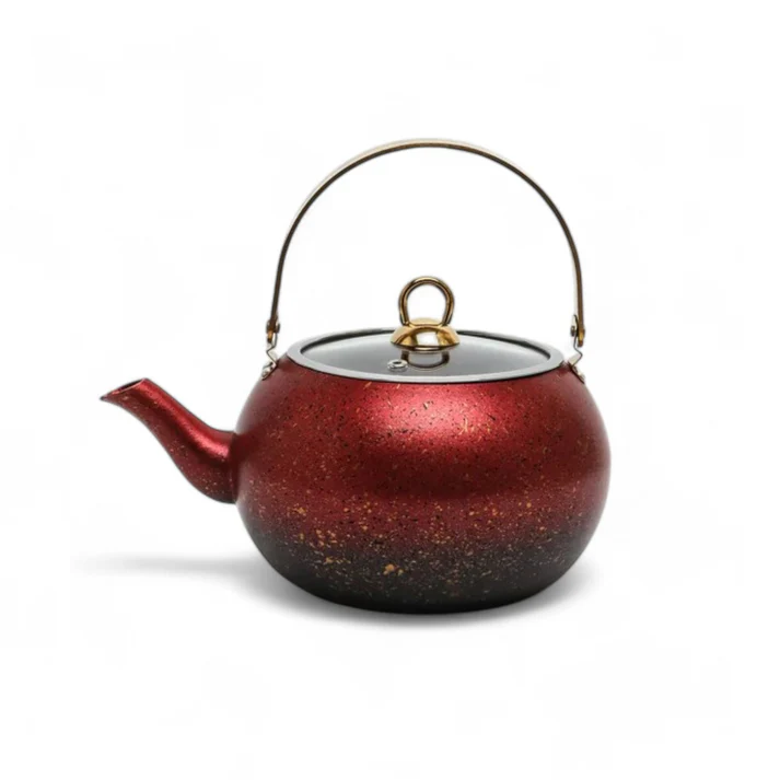 Leydi 3Lt Teapot with 4 Piece Coffee Pot Set Red & Cream