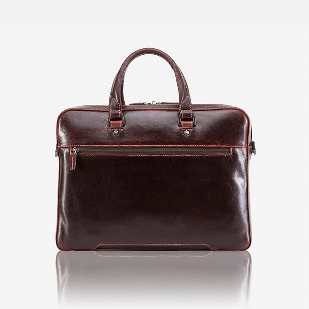 Jekyll & Hide  Slim Zip Top Briefcase Tobacco