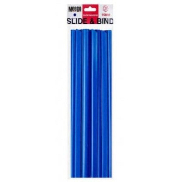 Meeco Slide Binder 15mm Blue 10 Pack