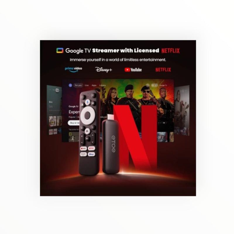 ETOE T2 Streaming Stick (8 GB, SoC Amlogic S805X2) 4K Google TV Stick 4K TV Stick