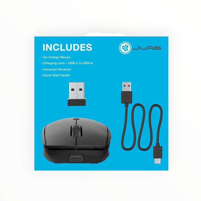 JLab GO Charge Wireless Mouse – Rechargeable via USB-C