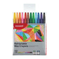 Monami Crayons 12 Colors Retractable