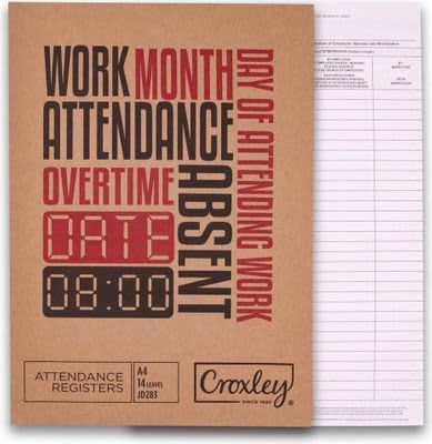 Croxley A4 Attendance Register JD283