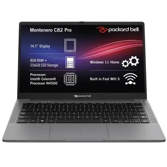 Packard Bell MonteneroC82Pro 14.1" Celeron N4500 8GB+256GB SSD Win11 Laptop