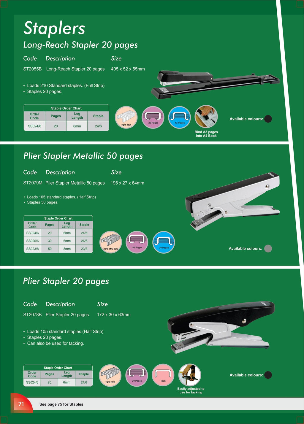 Parrot Plier Stapler Metallic Silver 50 Pages ST2079M