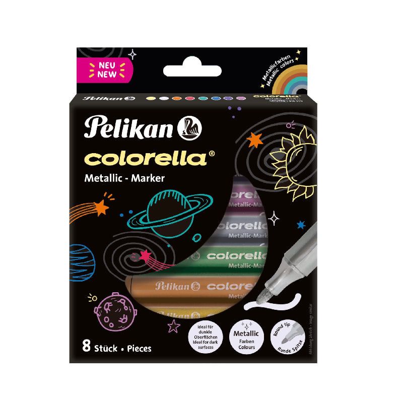Pelikan Colorella Metallic Fiber Tip Pens 8 Colors 818070