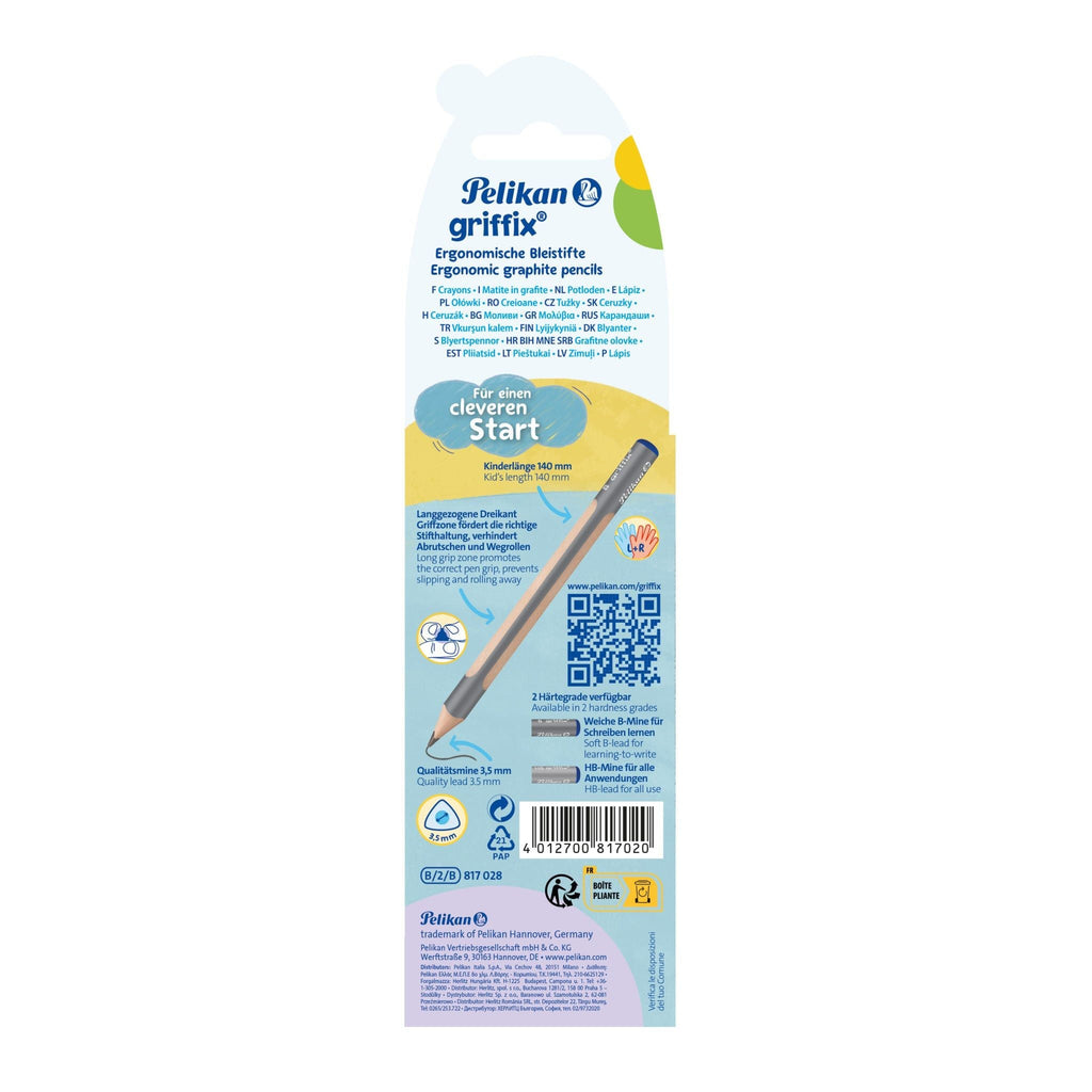 Pelikan Griffix Graph Pencil Strength B 2 Pieces In Folding 817028