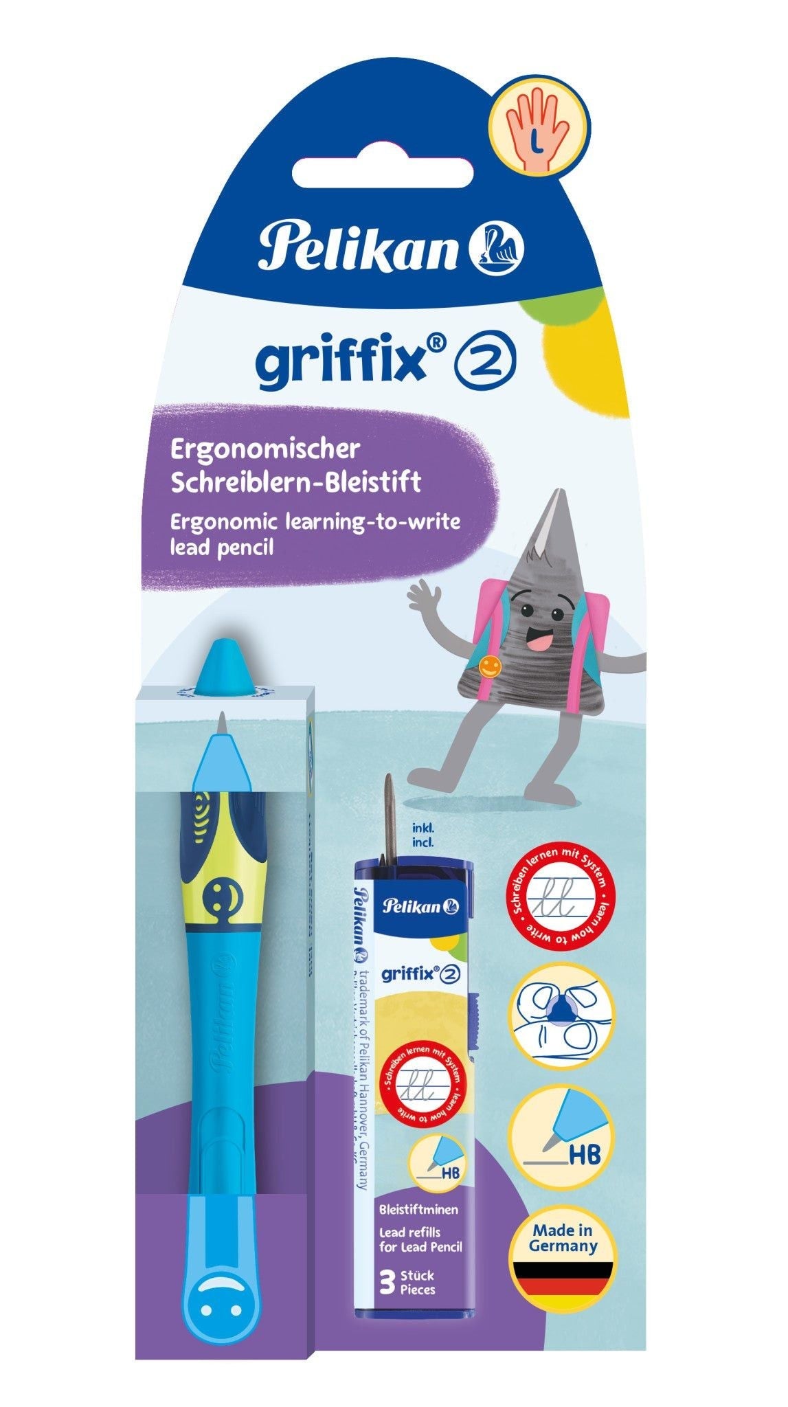 Pelikan Griffix Pencil For Left-handers Neon Fresh Blue 820554