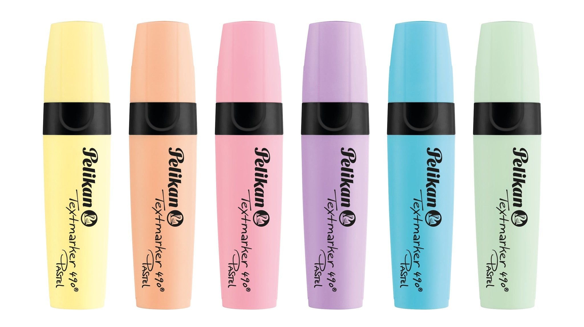 Pelikan Textmarker 490 6 Assort. Pastel Colors In A Wallet 817325