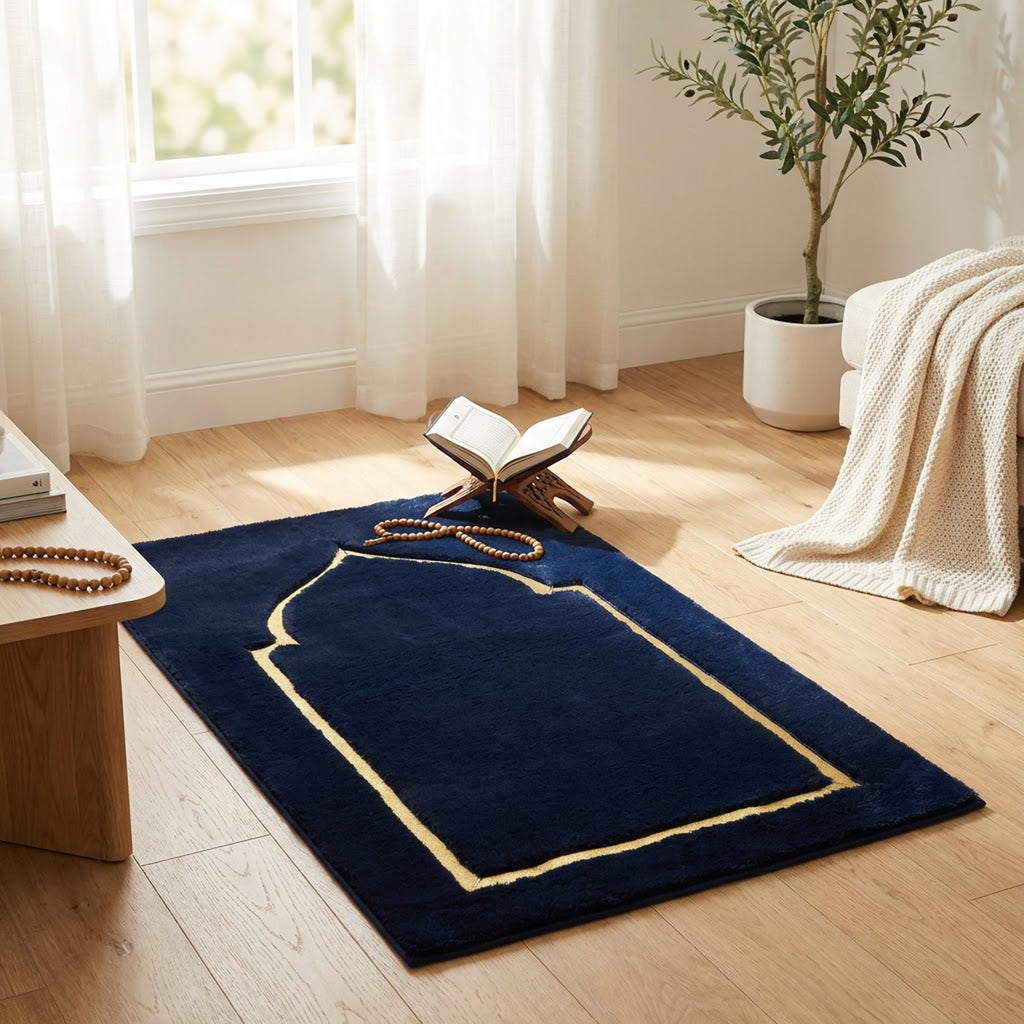 70 x 130cm Musallah Black & Gold