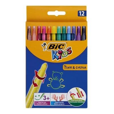 Bic Turn & Colour Wax Crayons 12 Pack