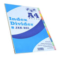 PSD A4 Board Index Divider (Jan - Dec)