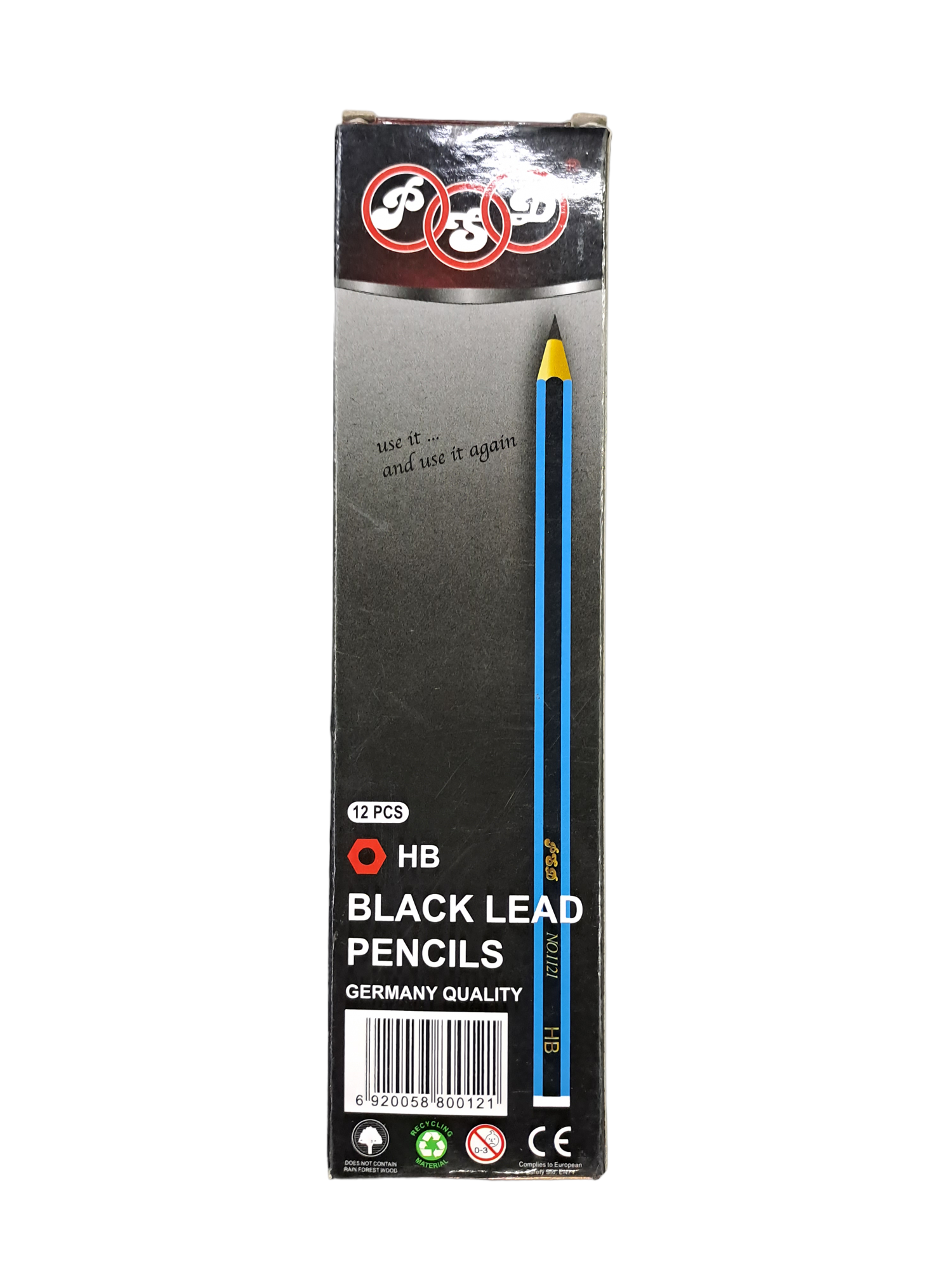 PSD HB Pencils Black Lead 12s HN-1121