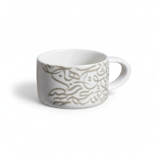 10cm Calligraphy Mug White
