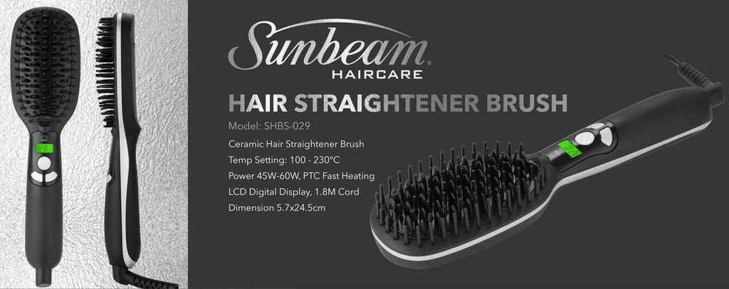 Sunbeam Heated Hair Straightener Brush SHBS-029