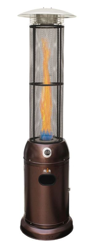 Alva Gas Patio Heater-Glass flame tube-2.1M Tall-Hammertone GHP26