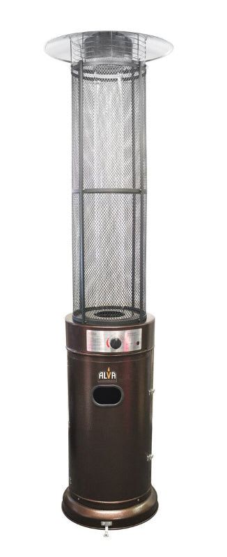 Alva Gas Patio Heater-Glass flame tube-2.1M Tall-Hammertone GHP26