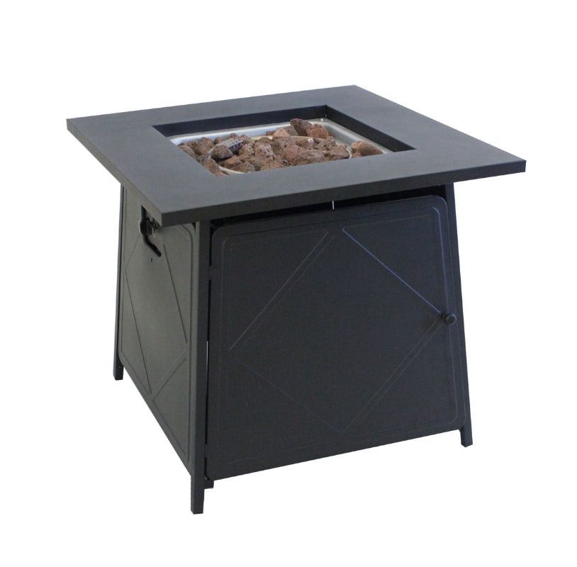 Alva Firetable Outdoor Gas Heater With Lava Rocks and Lid GFT005