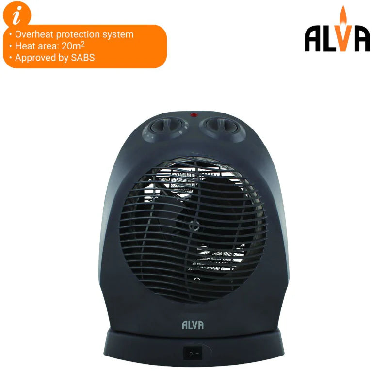 ALVA Electric Fan Heater With Oscillation EIH504 2000W Black