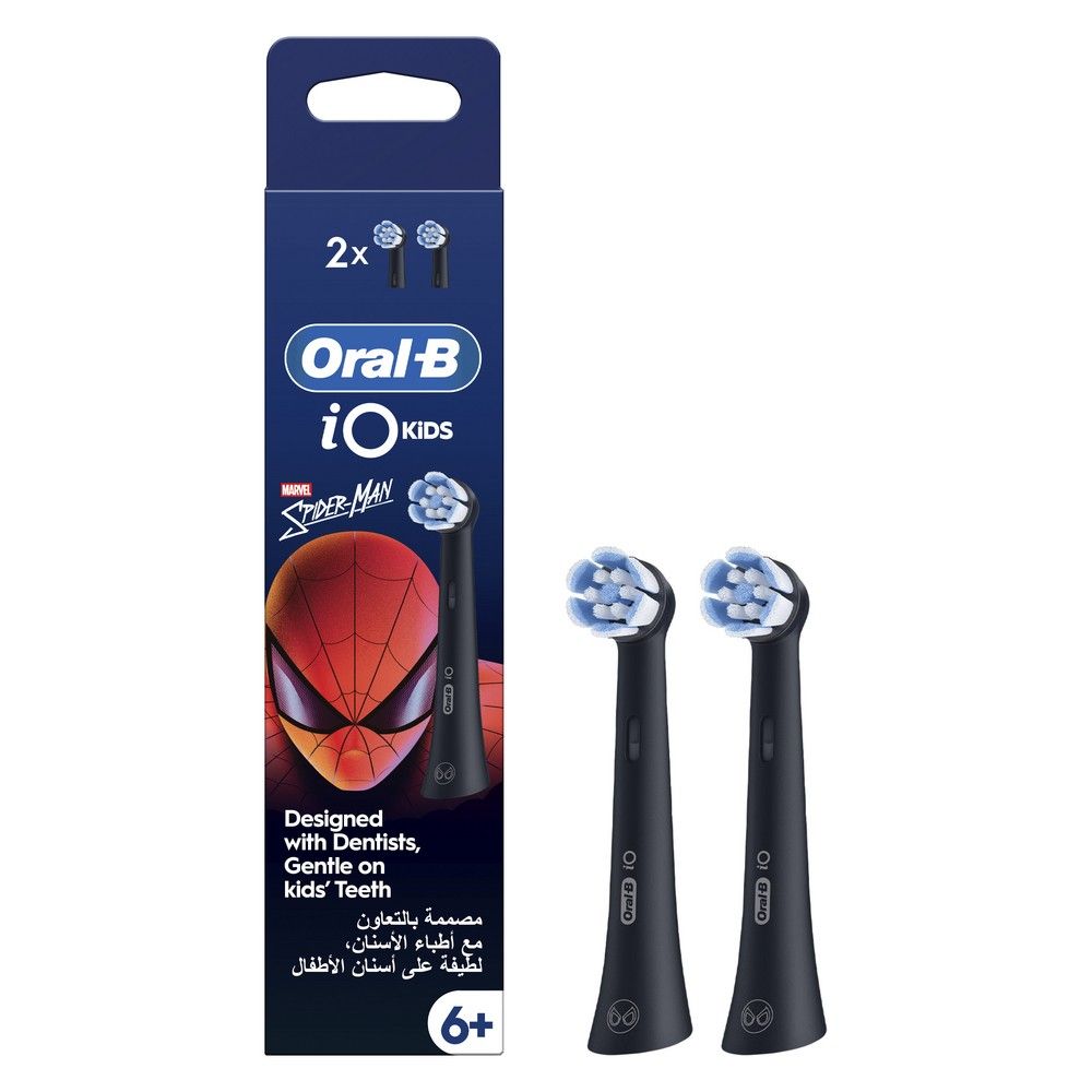 Oral-B iO Kids Spiderman Replacement Brush Head 2 Pack Black